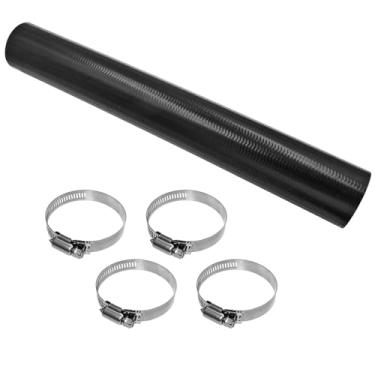 Imagem de Mangueira de pescoço de enchimento de combustível de gasolina de 5 cm ID com 2 braçadeiras, mangueira de enchimento de tanque de gás reforçada 38 cm de comprimento