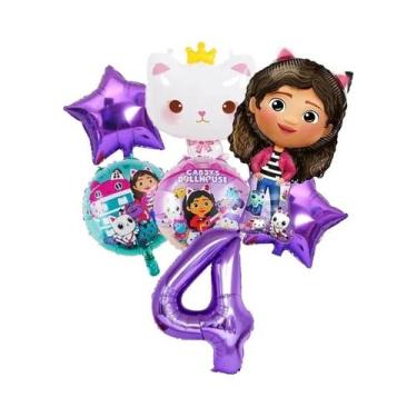 Imagem de Conjunto De Balões Gabby Dollhouse Para Meninas, Decoração De Festa De