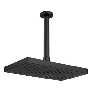 Imagem de Chuveiro Com Tubo Retangular De Teto Deca Black Matte