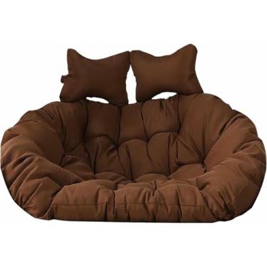 Imagem de Almofada de substituição impermeável para cadeira suspensa dupla em formato de ovo, 150 x 110 cm (59 x 43 polegadas), almofada para rede de 2 lugares (150 x 110 cm/59 x 43 polegadas)
