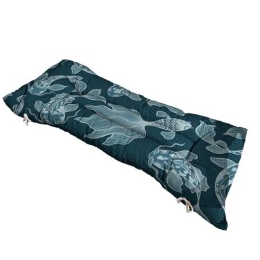 Imagem de Almofada Futon 120 cm x 40 cm para cadeira e banco estampada - Varias Estampas - Futon grande Moderna(carpa)