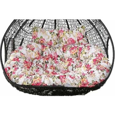 Imagem de Almofada dupla para cadeira suspensa em formato de ovo, almofada de substituição para balanço suspenso em formato de ovo, almofada lavável para cadeira de rede