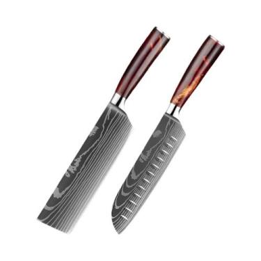 Imagem de Conjunto De Facas De Cozinha Ultra Afiadas Em Aço Inoxidável 7Cr17Mov 