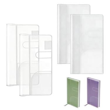 Imagem de 4 pacotes de capas de plástico transparente e fosco compatíveis com Hobonichi Weeks Book, protetor de caderno compatível com April Start e Mega Planners