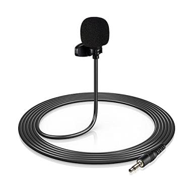 Imagem de Microfone Condensador de Lapela Clip-on com Plug 3 Pinos 5mm e Cabo Metros para Stream ao Entrevista Compatível Computador Desktop Câmera Vídeo Placa Som