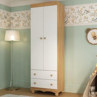 Imagem de Guarda-roupa Infantil 62cm 2 Portas E 2 Gavetas Dengo Multimóveis Mp4436 Madeirado/branco Madeirado/branco