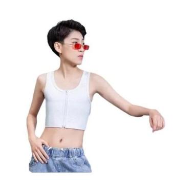 Imagem de Camiseta Modeladora Slim Com Zíper Frontal Em Malha Respirável Para Tr