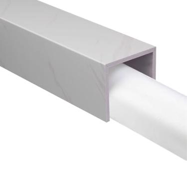 Imagem de Capa decorativa de tubo em forma de U, adequada para dutos de ventilação, material de PVC, pode ser usada tanto dentro quanto fora, pode ocultar tubos de gás de cozinha, cabos e embelezar tubulações.