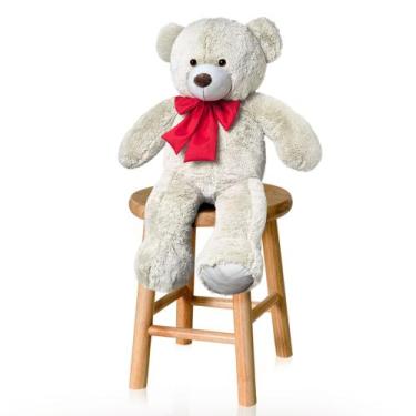 Imagem de Urso de Pelúcia 50cm com Laço Macio Fofo Presente - MARLI BABY ENXOVAI