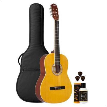 Imagem de Kit Violao Acustico Memphis Nylon Ad-39 Ntabs + Polidor