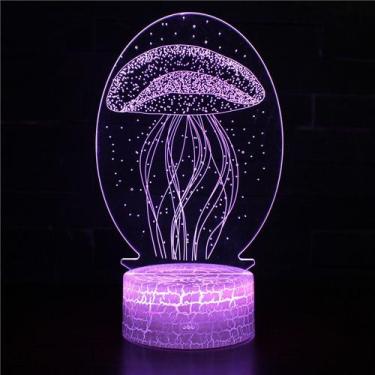 Imagem de Candeeiro de mesa 3D Axolotl Octopus Seahorse Jellyfish LED colorido -
