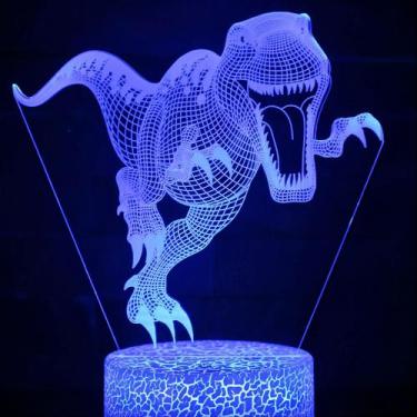 Imagem de Atmosfera de anime de dinossauro 3D Night Light com acrílico e ABS - t