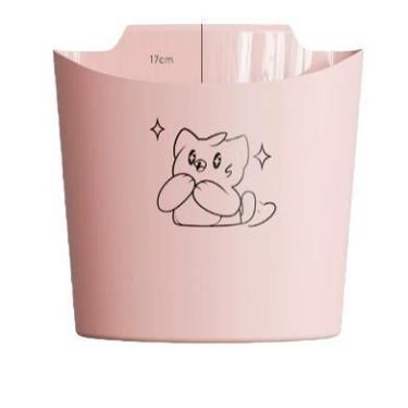 Imagem de Lata de lixo Desktop Cute Cat Design Plástico Rosa 20x23cm - taiyuanke
