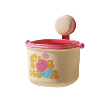 Imagem de Mini lata de lixo de mesa com design floral com ventosa 400g - taiyuan