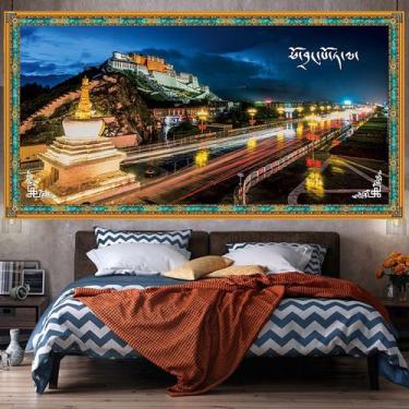 Imagem de Tapeçaria: parede do palácio de Potala, estilo tibetano, 150x130cm, mi
