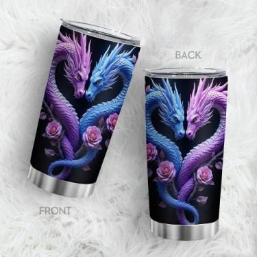 Imagem de Caneca Tumbler Oasisdream de aço inoxidável 600 ml com estampa de drag