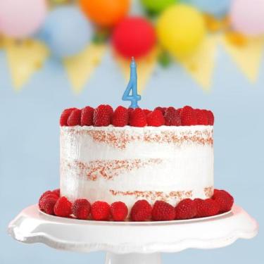 Imagem de VELA DE ANIVERSÁRIO AZUL BEBE Nº 4 CAIXA COM 1 UN. - TAMAROZZI EMBALAG