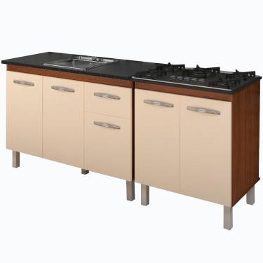 Imagem de Balcao Pia 120cm E Cooktop 5 Bocas Mobbs Savana Off White