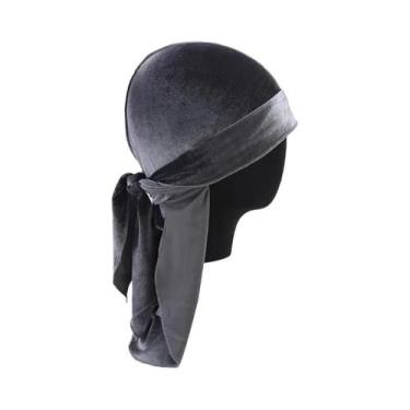 Imagem de Durags De Veludo Unissex, Bandana, Chapéu Turbante Respirável Com Caud