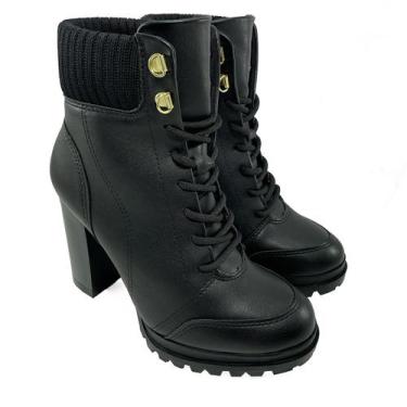 Imagem de Bota Coturno Vizzano Cadarço Tratorada - Preto, 35