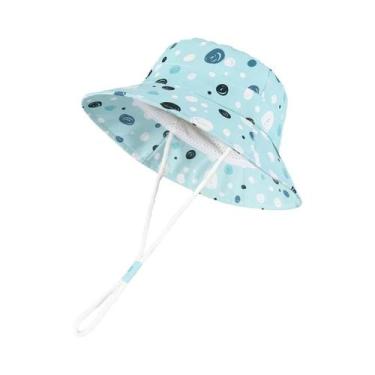 Imagem de Chapéu De Sol Infantil Com Aba Larga Para Bebês, Chapéu De Praia Prote
