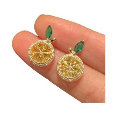 Imagem de Brincos De Moda Feminina Com Design De Frutas, Laranja E Limão, Joias 