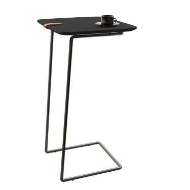 Imagem de Mesa Apoio Lateral Para Sofá Atenas Pé Preto preto
