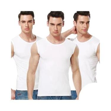 Imagem de Camiseta Sem Mangas Masculina De Algodão 1/3 Peça Ajustada Confortável