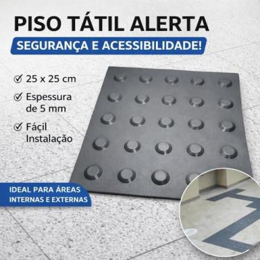 Imagem de Piso Tátil PVC 25x25cm Alerta - Dupla Face - 10 Peças - WAT Acessibili