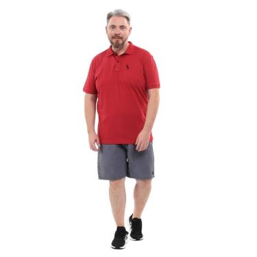 Imagem de Camisa Polo Plus Masculina Piquet Algodão Casual