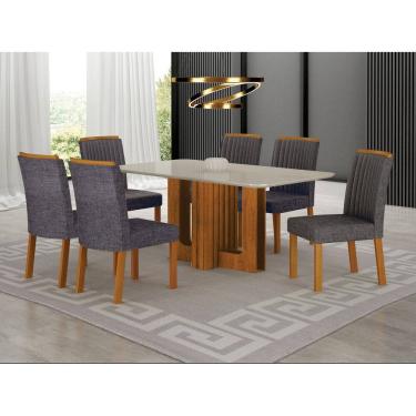 Imagem de Conjunto jantar 6 cadeiras 1,60x80 Izabelle - Arbo Design