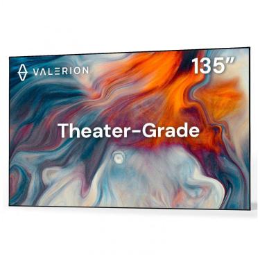 Imagem de Tela de projeção fixa 135" Valerion branca fosca 1,3 de ganho para parede