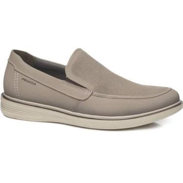Imagem de Sapato Casual Slip Em Couro Pegada 126112 Masculino, Jeans areia, 40