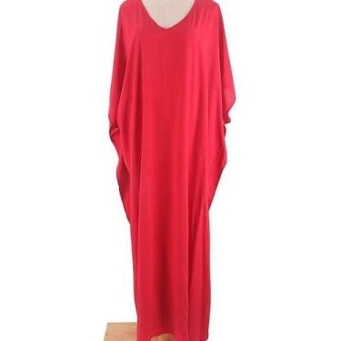 Imagem de E0431 Vestido Longo Maxi Solto Casual Indiano Saída Praia Plussize - X