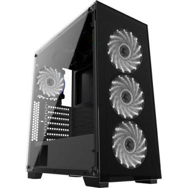 Imagem de Gabinete Gamer Vidro Usb3.0 Xway 01144 Com 4 Cooler Fans Led, Branco