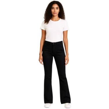 Imagem de Calça Jeans Feminina Flare Petit Bolso Faca Recorte Adulto - POLLICE O