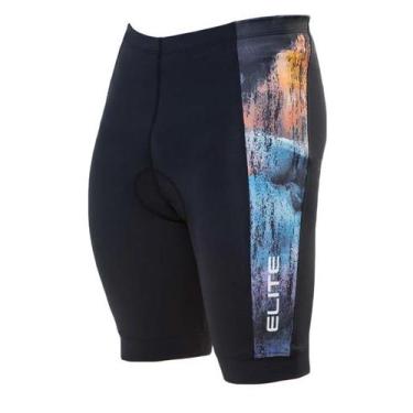 Imagem de Bermuda Elite Preto Colorido Bike Ciclismo, P