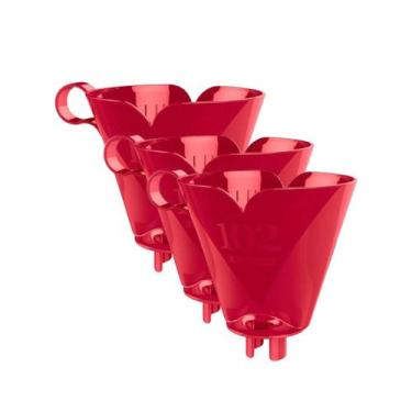Imagem de Kit 3 Porta Filtro de Café Sanremo 102 vermelho Plástico bom