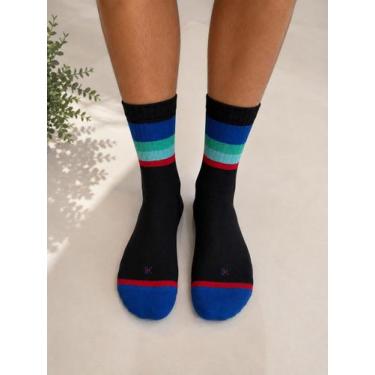Imagem de Meia Casual Basic Design Preto/Royal 34/39Conforto e Estilo - LEKE MEI