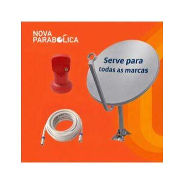 Imagem de Kit Antena Ku + Lnbf Simples + Cabo 15 metros + 2 Conectores - Vivensi