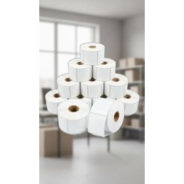 Imagem de 10 Rolos Etiqueta Térmica 40x40mm Adesiva Sem Ribbon - Congratulations