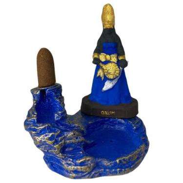 Imagem de Incensário Cascata Oxum Azul 12 cm Resina - Lua Mística - 100% Origina