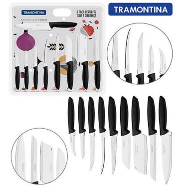 Kit Faca para Cozinha em Madeira Tramontina Carbono Natural e Garfo  Trinchante Universal com Cabo de Madeira Starlux - K2M Variedades