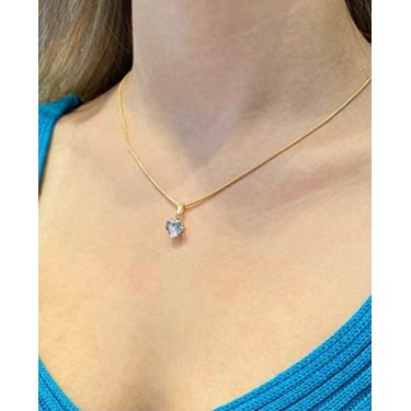 Imagem de Colar Ponto de Luz Coração GoldPepper, Zircônia, Banhado a Ouro 18k, 4,5g, Antialérgico, Durabilidade 1 Ano