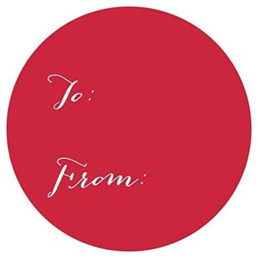 Imagem de Etiquetas de presente da Andaz Press Circle, Red Whimsical, 1