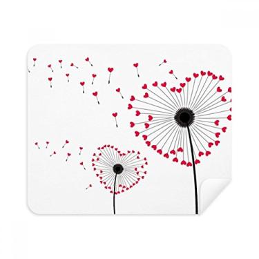 Imagem de Pano de limpeza de dente-de-leão Love Flower s limpador de tela 2 peças tecido de camurça