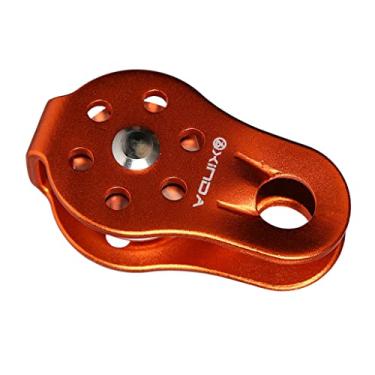 Imagem de Simhoa Ferramentas de segurança para polia de rocha de corda única polia de escalada resistente ao ar livre - laranja