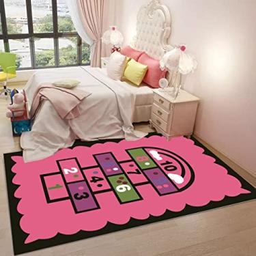 Imagem de youyoucool Tapete de área de desenho animado com animais fofos em estilo de desenho animado Tapete de área de poliéster para sala de estar, jantar, dormitório, quarto, decoração de casa 189 x 260 cm