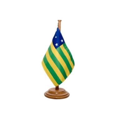 Imagem de Bandeira De Mesa Estado Goiás 12x17cm Com Pedestal