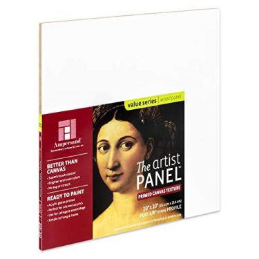 Imagem de Ampersand Art Supply Painel de pintura de arte Gesso de madeira: textura de tela, 1,9 cm de profundidade, 25,4 cm x 25,4 cm